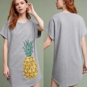 Maeve Pineapple Oversized Shirt Dress